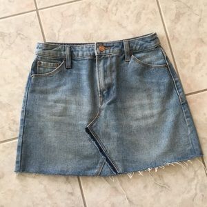 Skirt. Short skirt. Denim skirt.